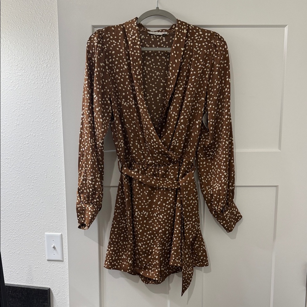 Lush Brown & Cream Polka Dot Top